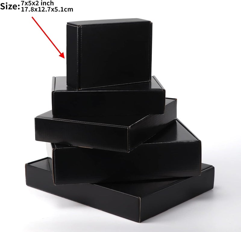 EXYGLO Shipping Cardboard Boxes for Small Business, Packing and Mailing, 7x5x2 - Pack of 25, Black - Image 5